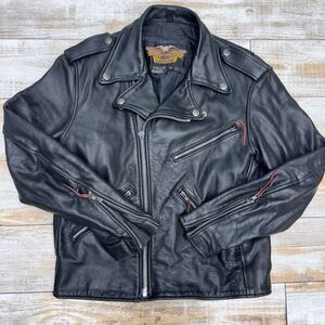 Vintage 1997 Harley-Davidson "Basic Skins" Leather Jacket - Made in USA - Size M